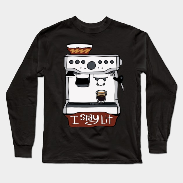 Lit Espresso Long Sleeve T-Shirt by Nerdpins